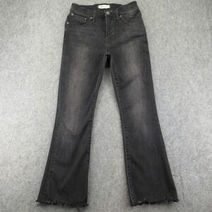 Madewell Cali Demi Boot Jeans Womens 26 Black Wash Frayed Hem